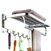 0491 Stainless Steel Folding Towel Rack Cum Towel Bar 18 Inch - rudrmart.in