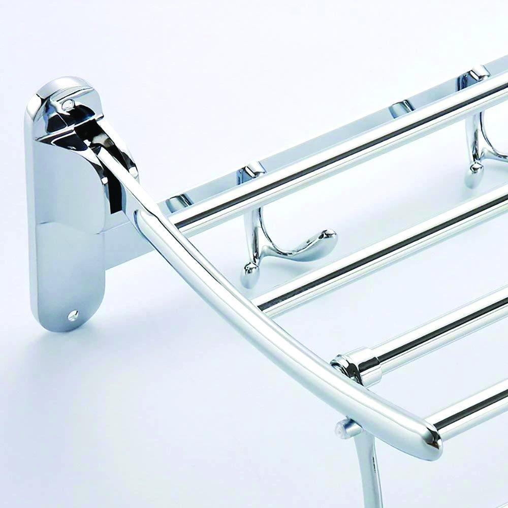 0491 Stainless Steel Folding Towel Rack Cum Towel Bar 18 Inch - rudrmart.in