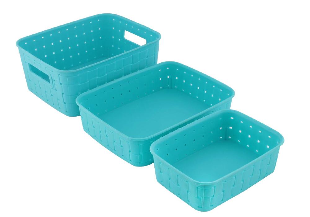 062 Smart Baskets For Storage(Set Of 3) Sky Blue - rudrmart.in