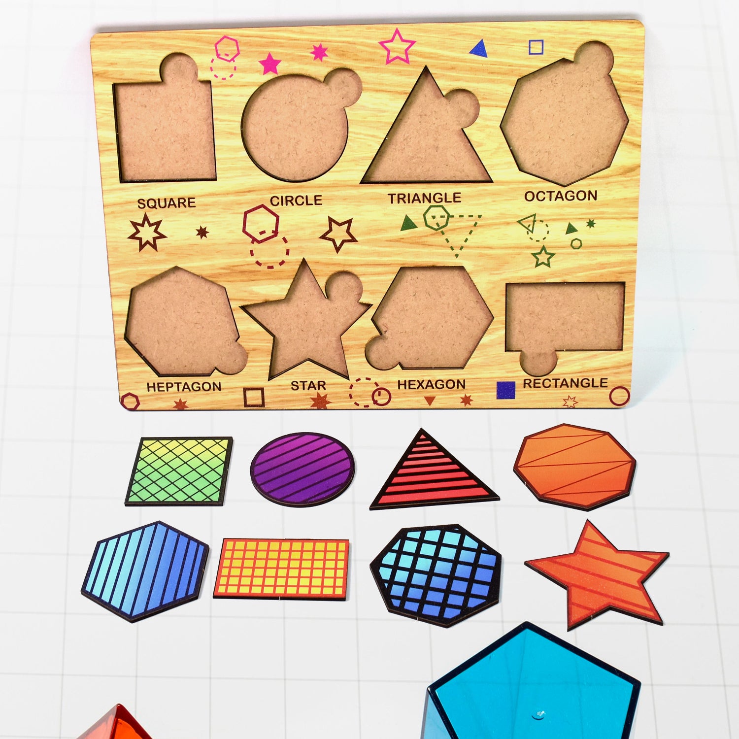 Wooden Triangles Puzzle Learning Educational Board (1 Set  2820 Cm) - rudrmart.in