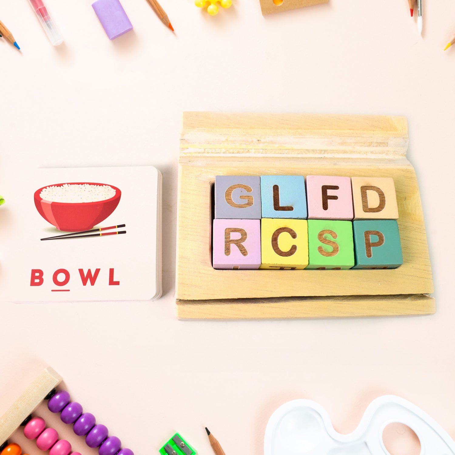 Alphabet Puzzle Spelling  Reading Words (26 Flash Cards  8 Woodenblock) - rudrmart.in