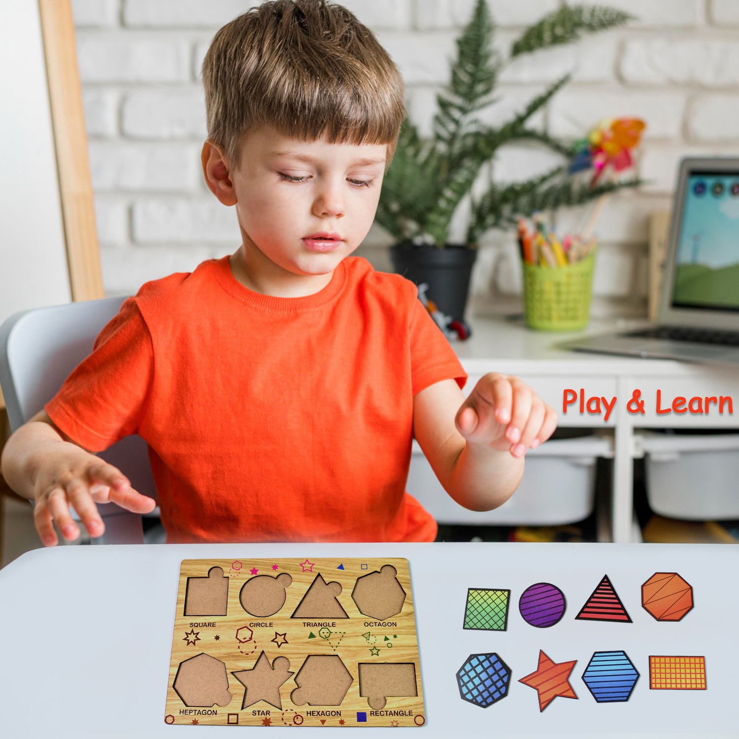 Wooden Triangles Puzzle Learning Educational Board (1 Set  2820 Cm) - rudrmart.in