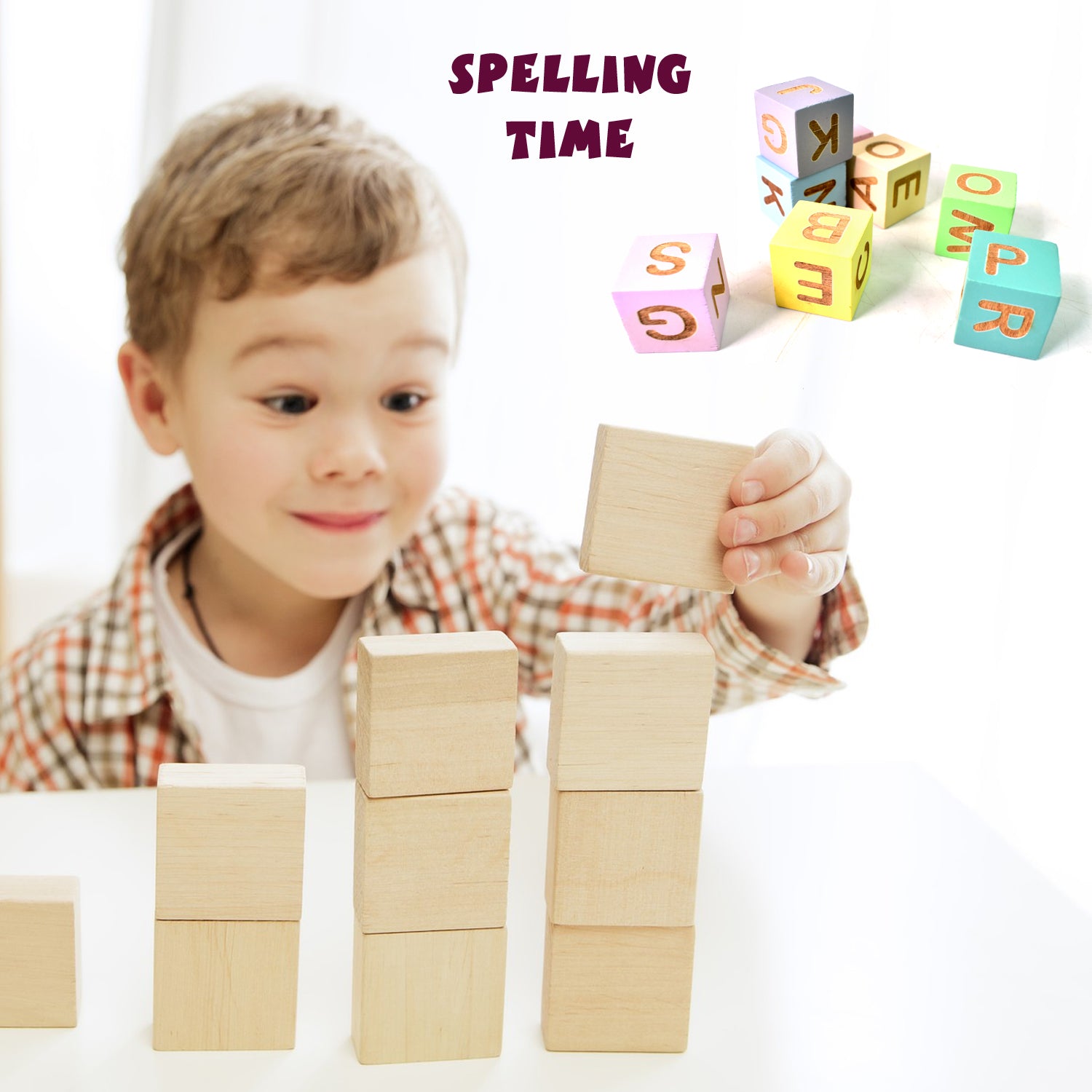 Alphabet Puzzle Spelling  Reading Words (26 Flash Cards  8 Woodenblock) - rudrmart.in