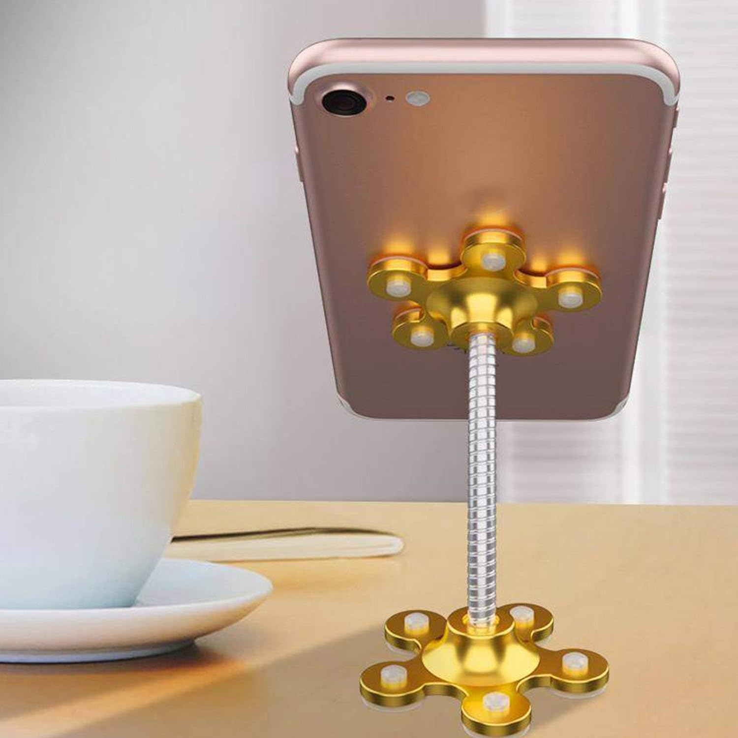 0662 Phone Holder 360rotatable Phone Stand Multi-function Double-sided Suction Cup Mobile Phone Holder ( Moq - 6 Pc ) - rudrmart.in