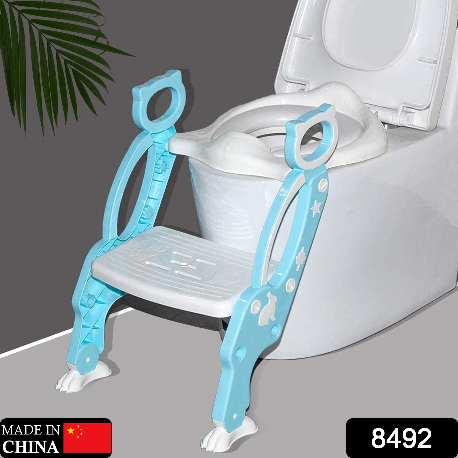8492 2 In 1 Potty Training Toilet Seat With Step Stool Ladder For Boy And Girl Baby Toddler Kid Childrens Toilet Training Seat Chair With Soft Padded Seat And Sturdy Non-slip Wide Step Make Potty Easier For Your Kids (Multi-color) - rudrmart.in