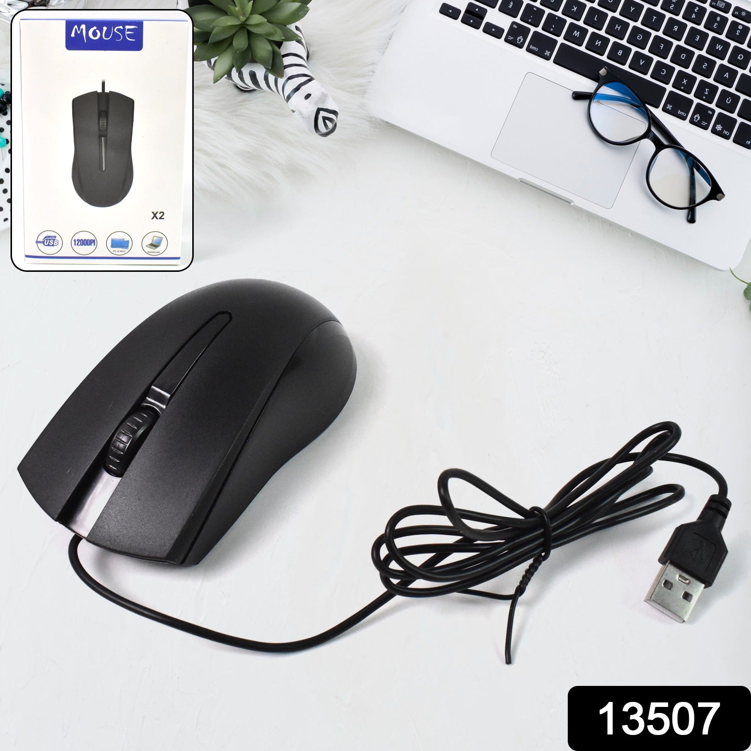 Computer  Laptop Wired Optical Mouse X2 (1 Pc) - rudrmart.in