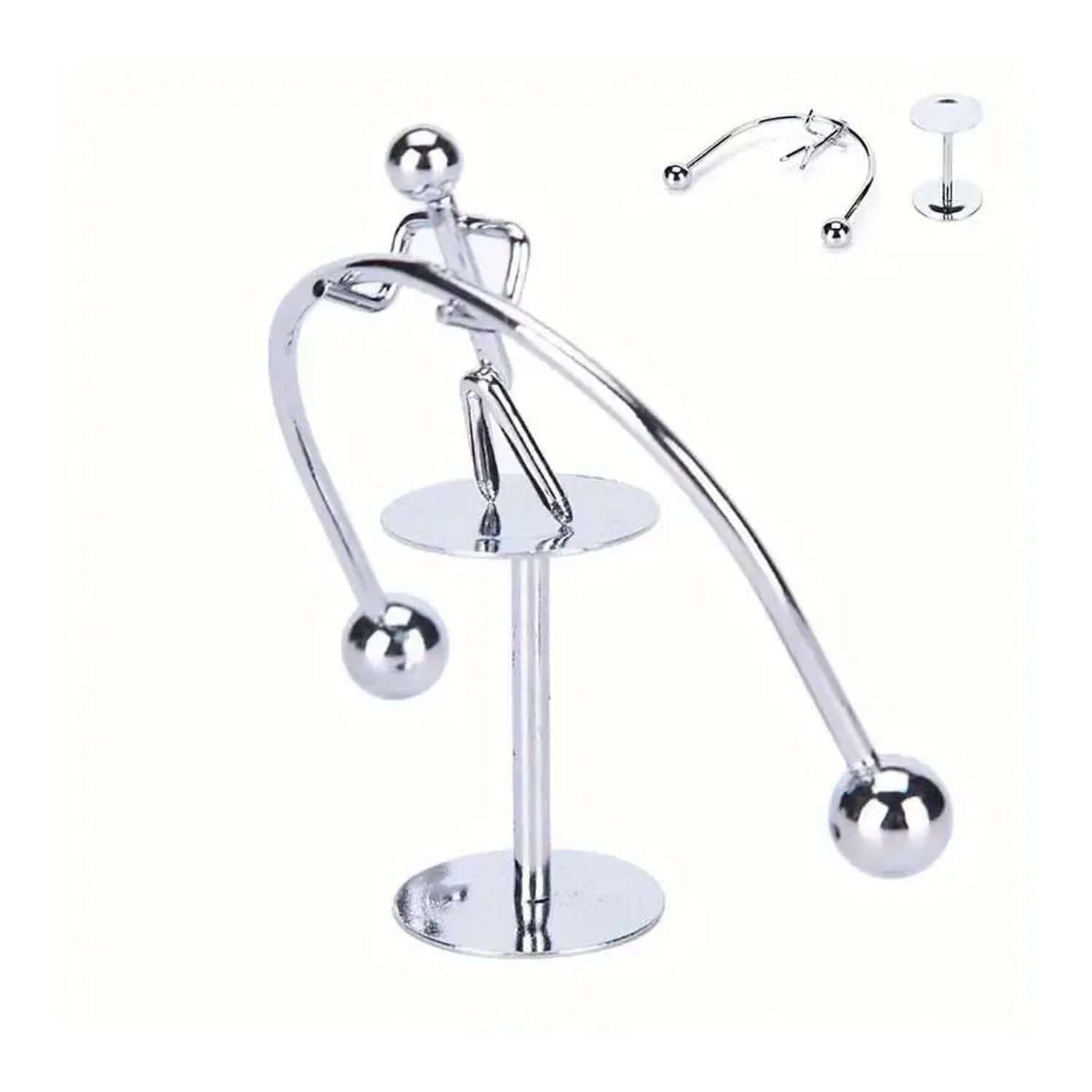 7850 Mini Steel Balance Toy Small Weightlifter Mold Desk Decor Metal Craft Perpetual Balance Art Education Motion Toy Figurine Home Office Decoration Birthday Gift (1 Pc) - rudrmart.in