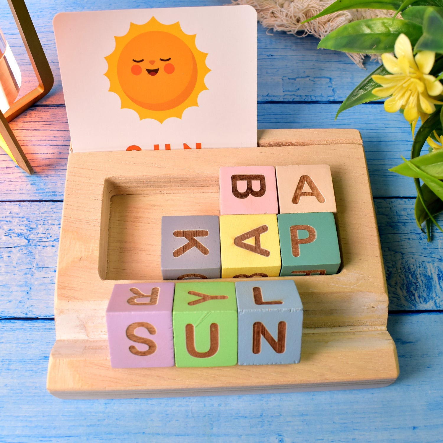 Alphabet Puzzle Spelling  Reading Words (26 Flash Cards  8 Woodenblock) - rudrmart.in