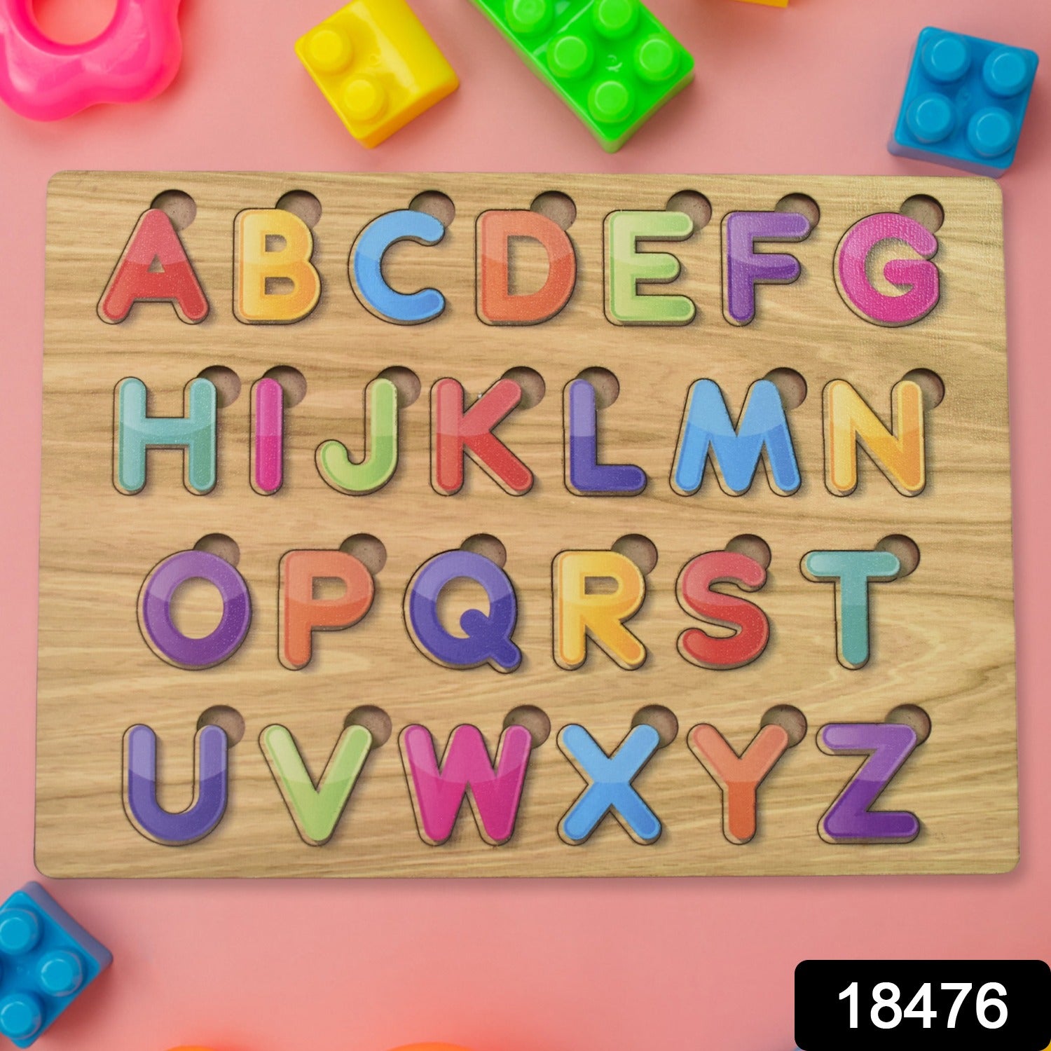 Wooden Puzzle Board Abc Letters Shapes Educational Learning Toys (1 Set) - rudrmart.in