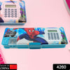 4260 Art  Stationery Cartoon Multi-functional Geometry Box For Boys With Inbuilt Calculator 2 Sides Open And Double Sharpener Stationery Kit Pencil Box For Boys Art Plastic Pencil Box  For Girls And Boys - rudrmart.in