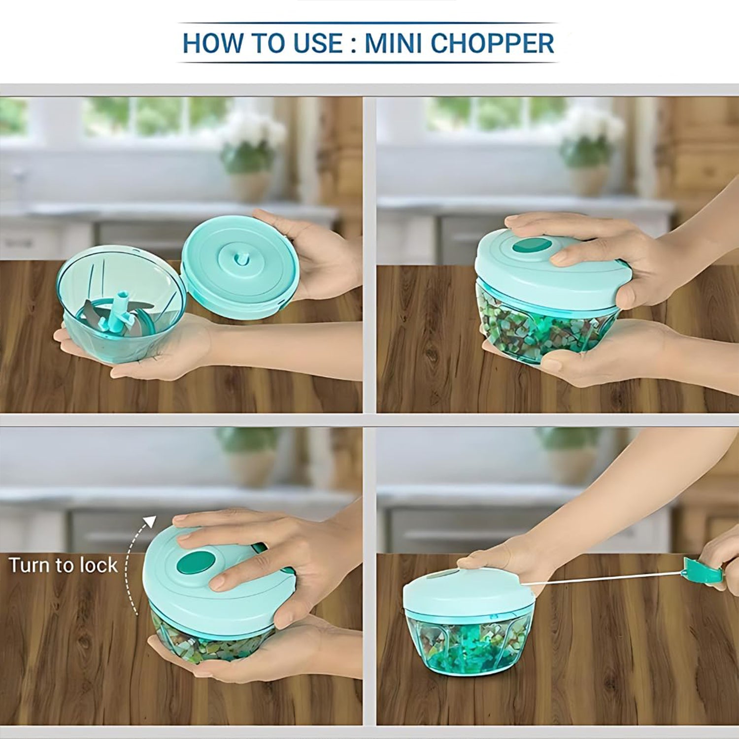3 Blades Handy Chopper And Slicer Used Widely For Chopping And Slicing (450 Ml  1 Pc) - rudrmart.in