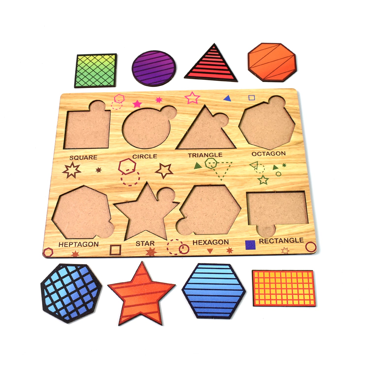 Wooden Triangles Puzzle Learning Educational Board (1 Set  2820 Cm) - rudrmart.in